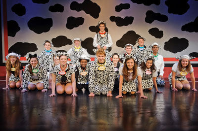 TeamSTAGES members pose as puppies for a press photoshoot. The production of 101 Dalmations took place June through July 2011.