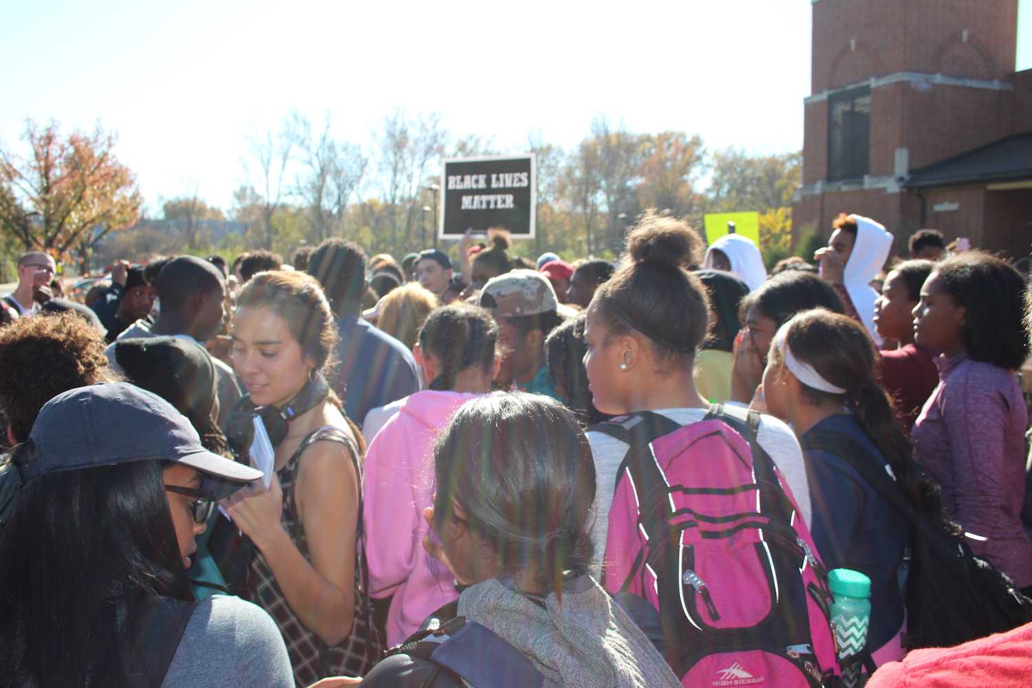 Ladue students leave school to protest at Administrative Center