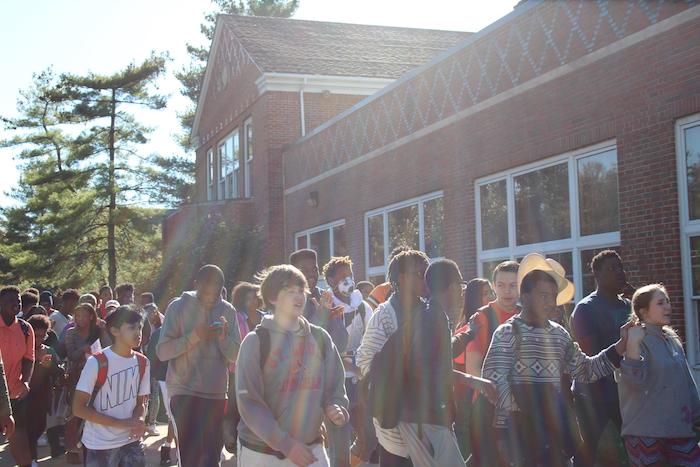 Ladue students leave school to protest at Administrative Center