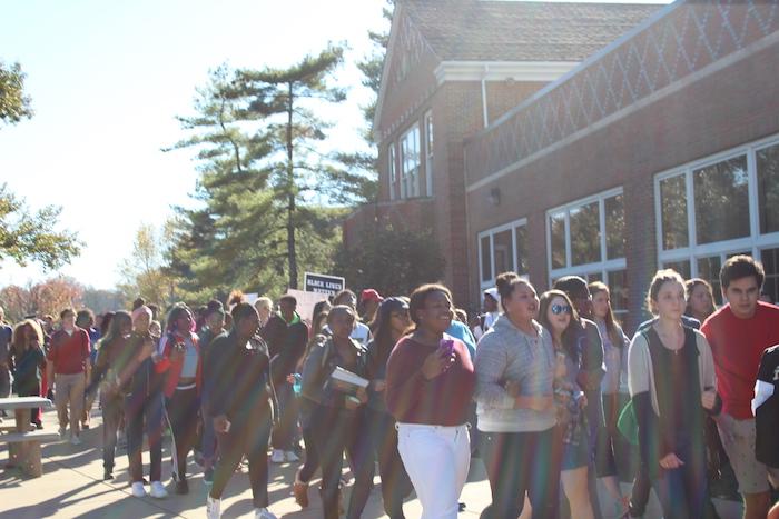 Ladue students leave school to protest at Administrative Center