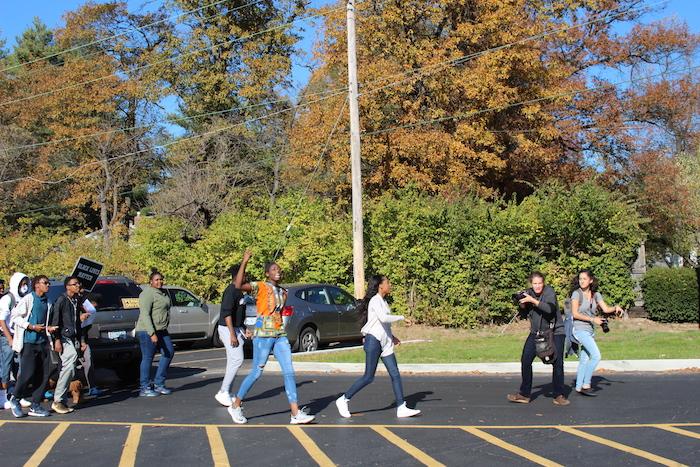 Ladue students leave school to protest at Administrative Center