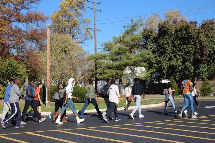 Ladue students leave school to protest at Administrative Center