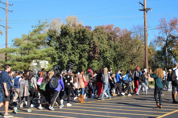 Ladue students leave school to protest at Administrative Center