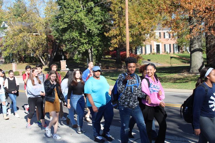 Ladue students leave school to protest at Administrative Center