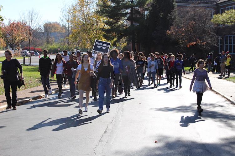 Ladue students leave school to protest at Administrative Center