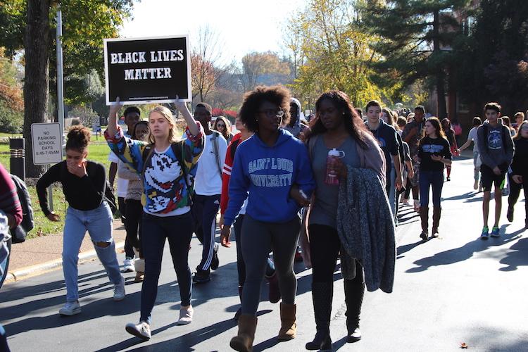 Ladue students leave school to protest at Administrative Center