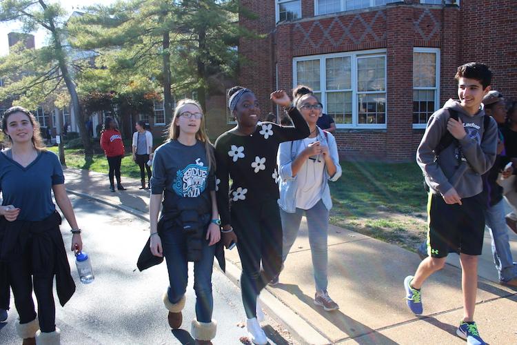 Ladue students leave school to protest at Administrative Center