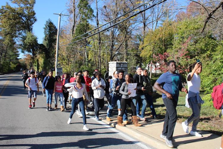 Ladue students leave school to protest at Administrative Center