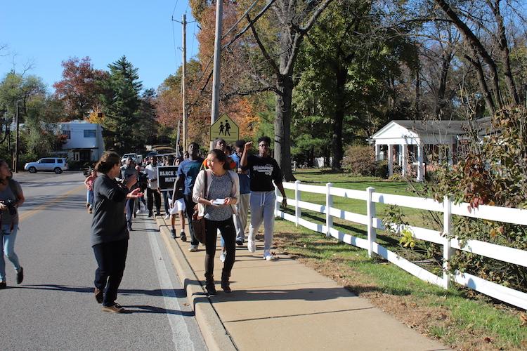 Ladue students leave school to protest at Administrative Center