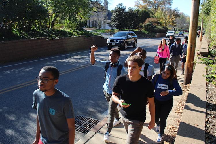 Ladue students leave school to protest at Administrative Center