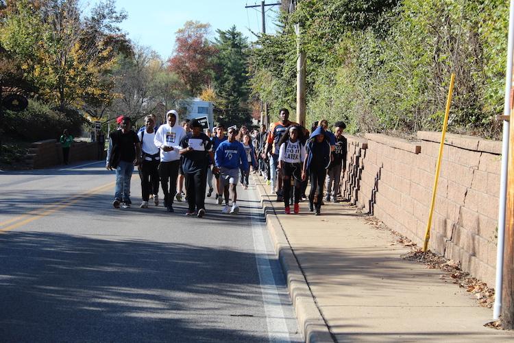 Ladue students leave school to protest at Administrative Center