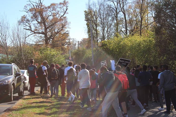 Ladue students leave school to protest at Administrative Center