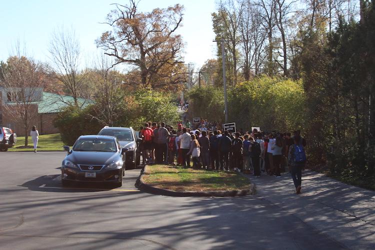 Ladue students leave school to protest at Administrative Center