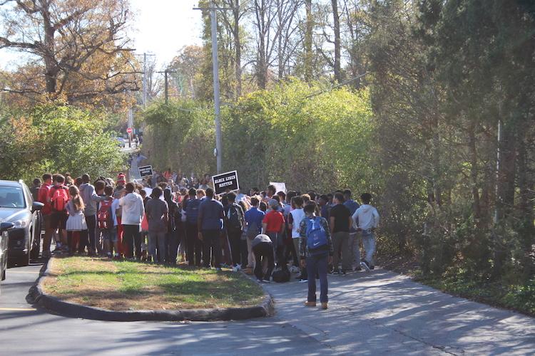 Ladue students leave school to protest at Administrative Center