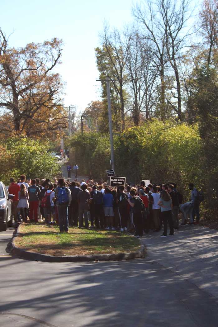 Ladue students leave school to protest at Administrative Center