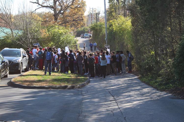 Ladue students leave school to protest at Administrative Center