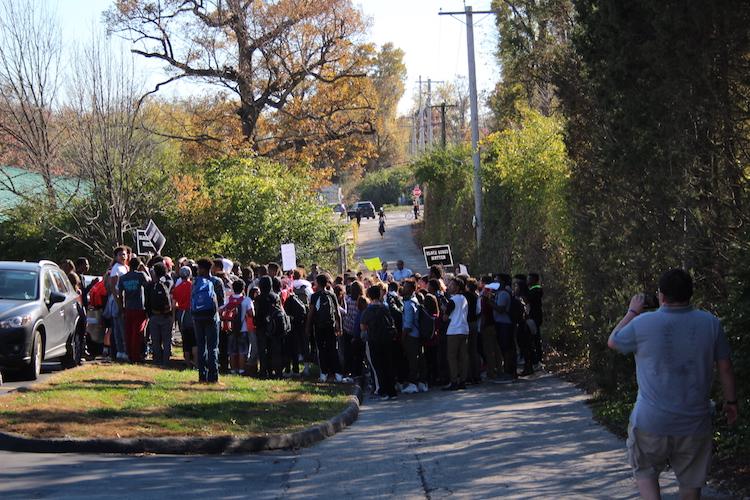 Ladue students leave school to protest at Administrative Center