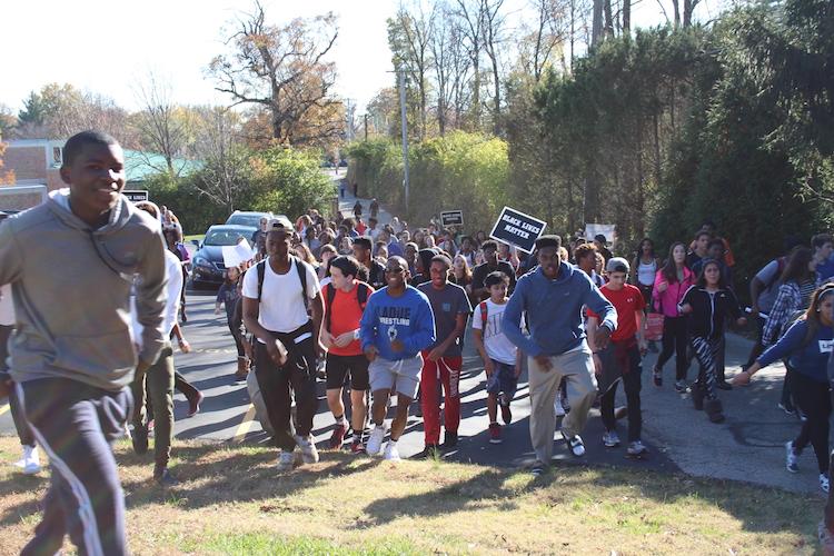 Ladue students leave school to protest at Administrative Center