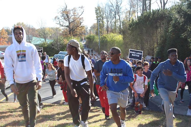 Ladue students leave school to protest at Administrative Center