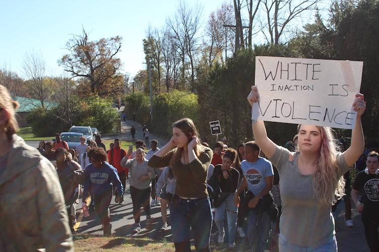 Ladue students leave school to protest at Administrative Center