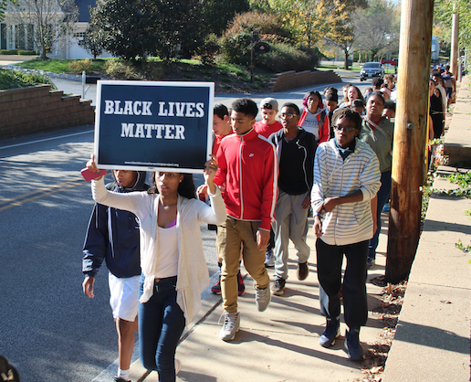 Ladue students leave school to protest at Administrative Center