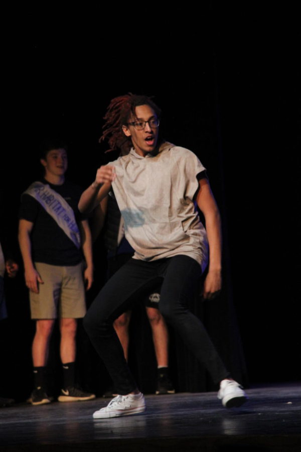 Habitat for Humanity hosted their seventh annual Mr. Ladue contest on March 13th. Junior Courvaun Hill dances during the dance battle round.