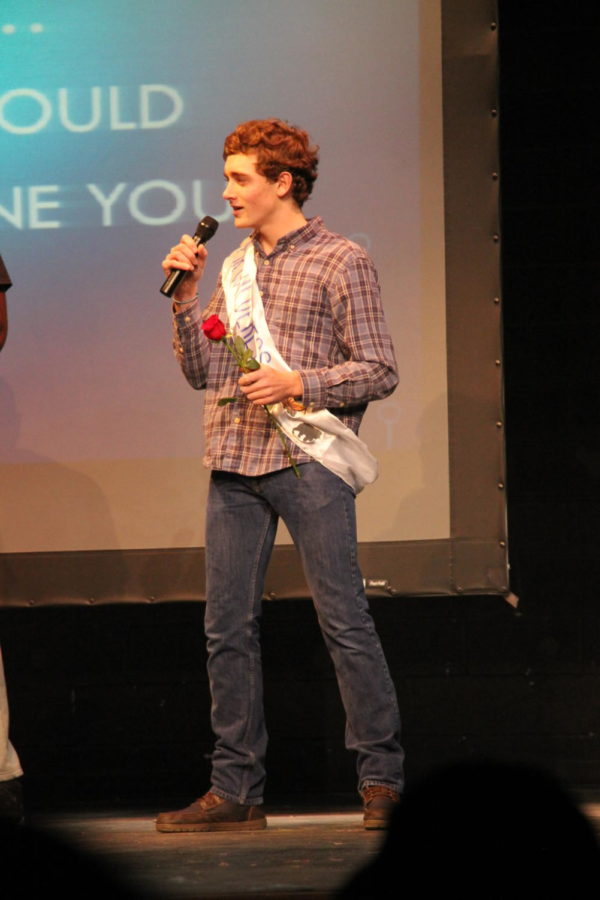 Habitat for Humanity hosted their seventh annual Mr. Ladue contest on March 13th. Junior Zach Weller responds to his final question.