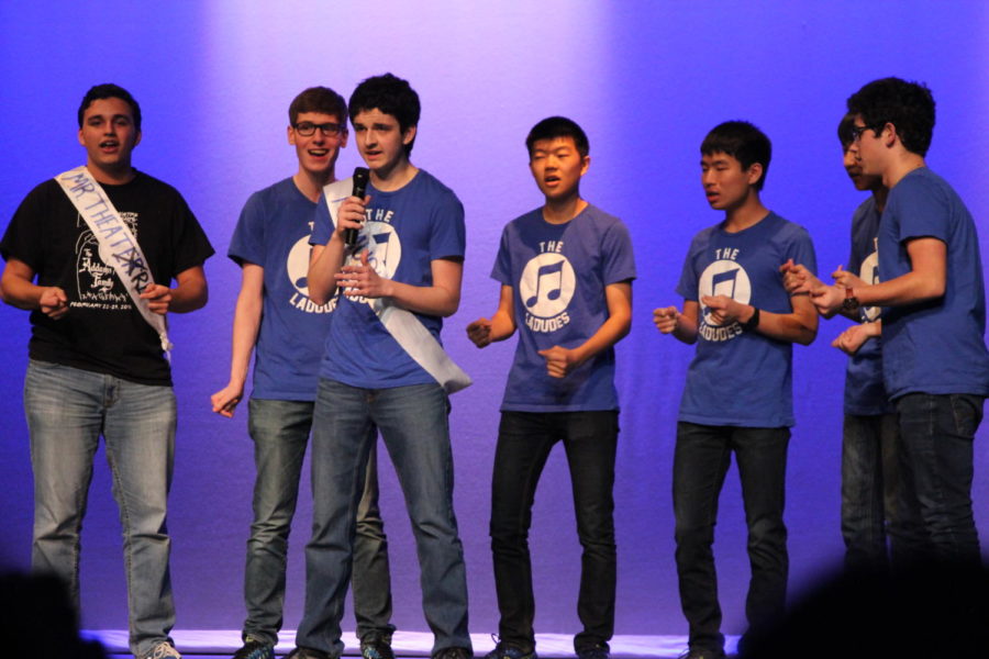 Habitat for Humanity hosted their seventh annual Mr. Ladue contest on March 13th. The all boys acapella group, The Ladudes, perform one of their songs.