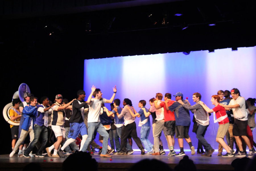 Habitat for Humanity hosted their seventh annual Mr. Ladue contest on March 13th. All of the contestants form a conga line to conclude the night.
