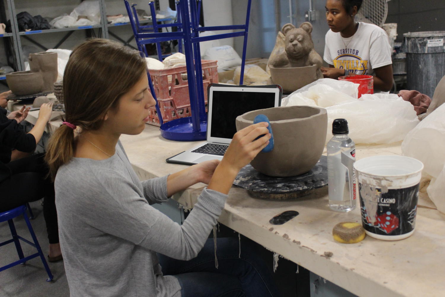 9/27 Ceramics II Works on Planter Projects