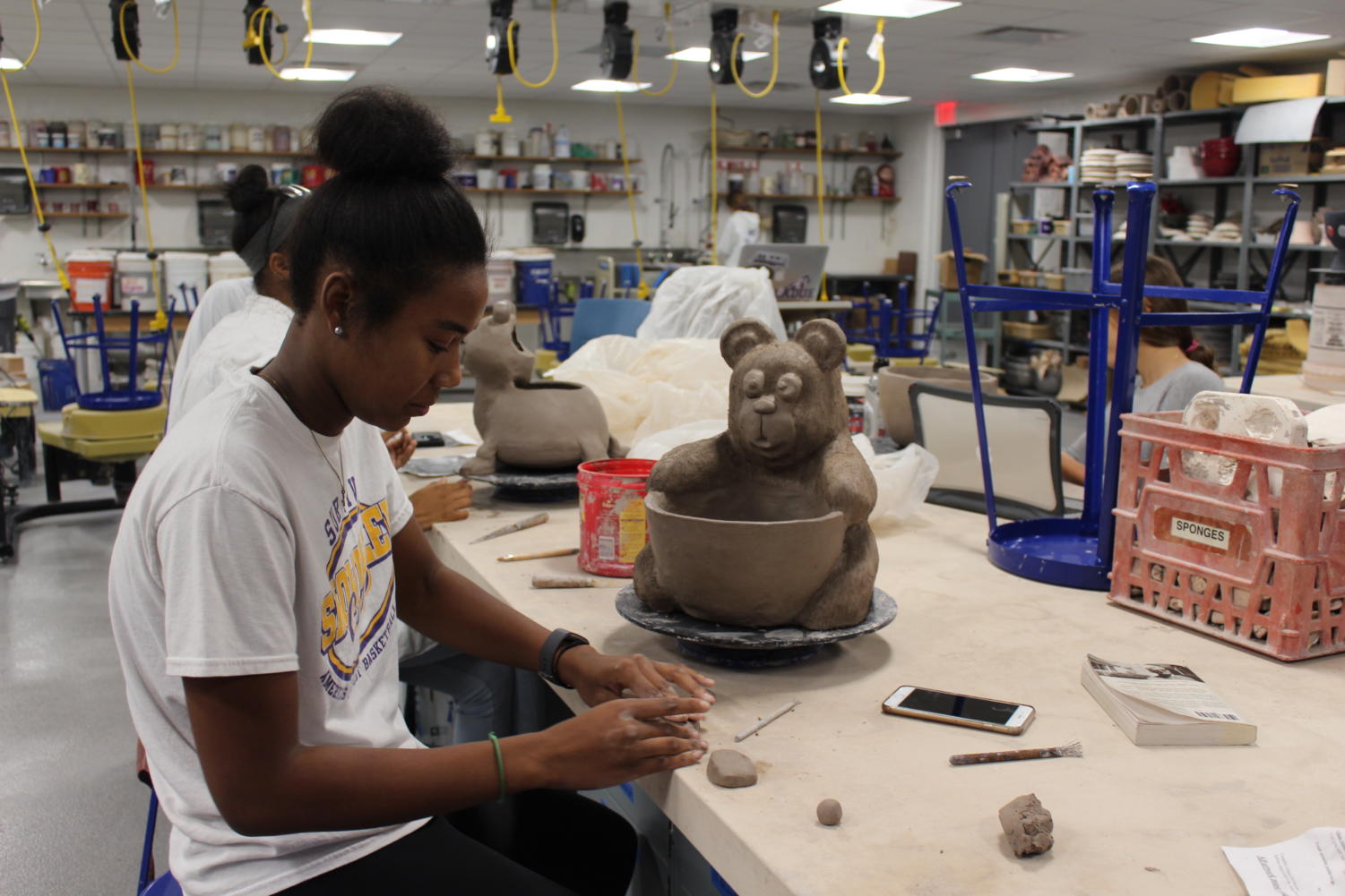 9/27 Ceramics II Works on Planter Projects