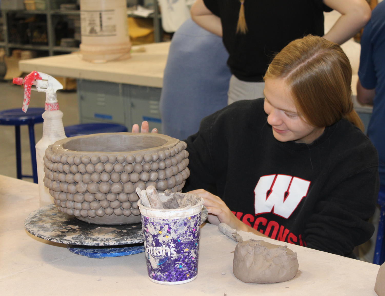 9/27 Ceramics II Works on Planter Projects