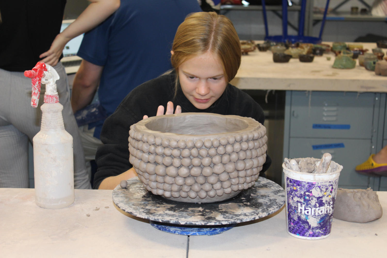 9/27 Ceramics II Works on Planter Projects