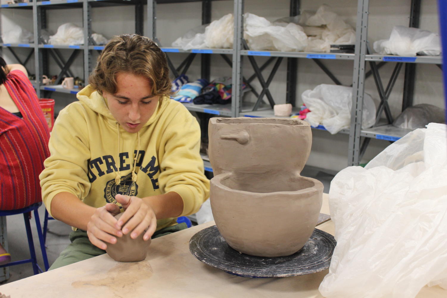 9/27 Ceramics II Works on Planter Projects