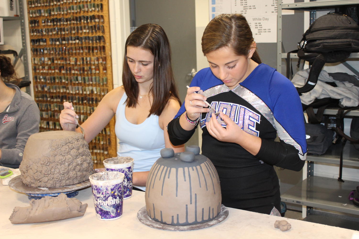 9/27 Ceramics II Works on Planter Projects