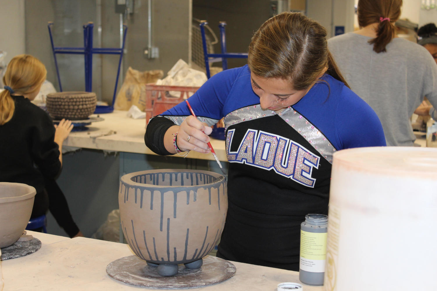 9/27 Ceramics II Works on Planter Projects