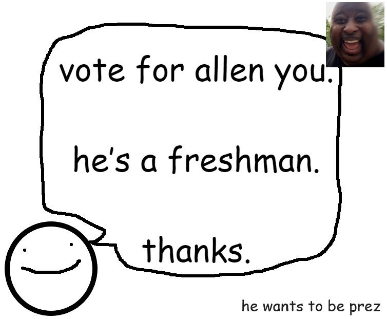 Allen You campaigns for freshmen class president in 2019. He knew using it as the featured image would be embarassing. I definitely peaked in freshman year, You said.