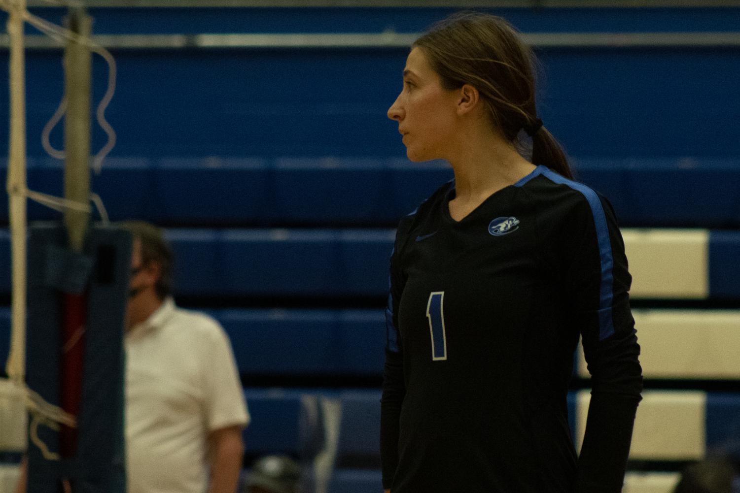 Volleyball players celebrate senior night