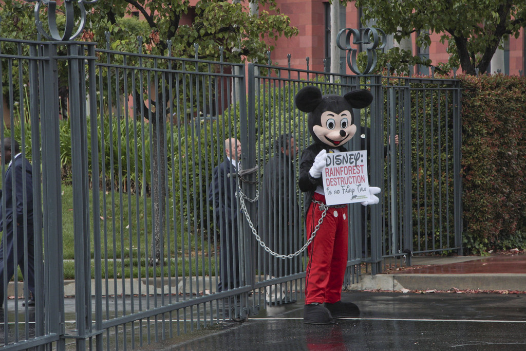 Mickey Mouse Protests Disneys Rainforest Destruction