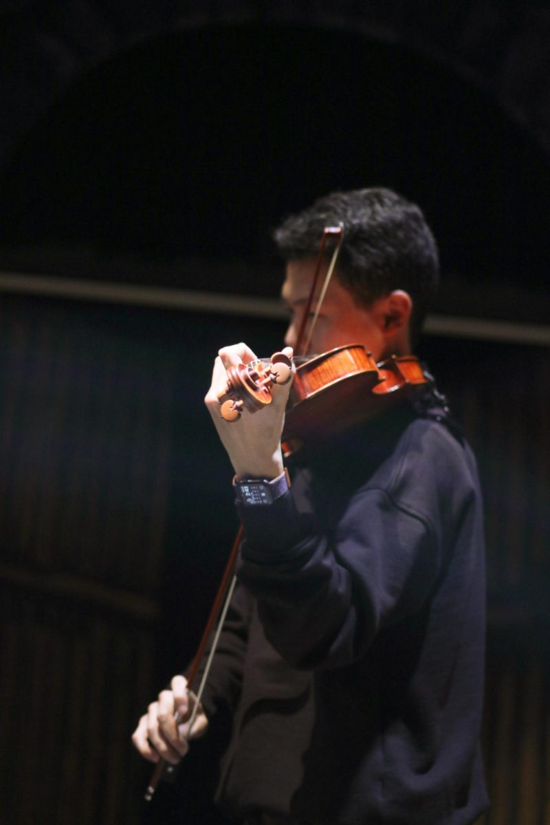 Junior Adam Ye performs the violin in the Performing Arts Center. He has participated in many orchestras, including the St. Louis Symphony Youth Orchestra, Community Music School’s Preparatory Program, and the Missouri All-State Orchestra. Through his numerous performances, Ye has found an outlet for self expression through the violin. “The instrument shouldnt be a prison,” Ye said. “It should be a key, a tool for you to explore yourself.”