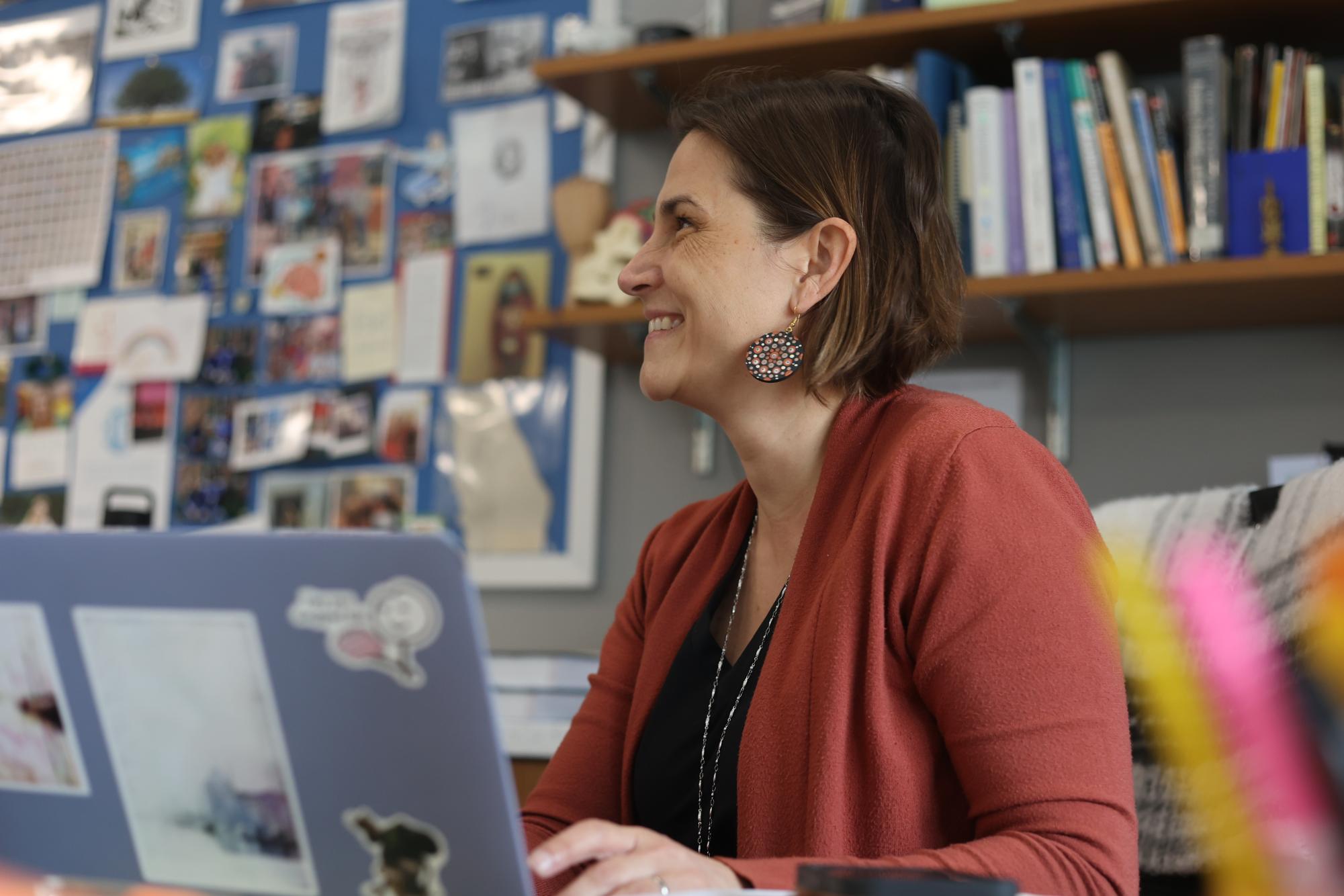 Teacher Meg Kaupp speaks on her time in Germany as a teenager. She has been teaching at Ladue for 19 years and has taught German, AP Psychology and World History. “Ive always loved history, Meg said. “I also studied history in college. Thats really what took me back to Germany.”