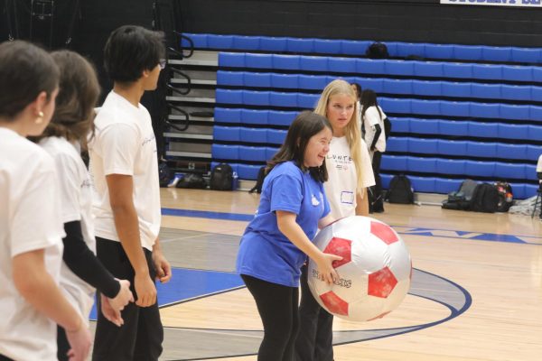 The participants play Volleyball with the help of their volunteers who cheer for them. The sport each semester for Special Olympics changes and next semester it will be track and field. "There is a bowling, volleyball, and track and field event throughout the year," Yancy said.