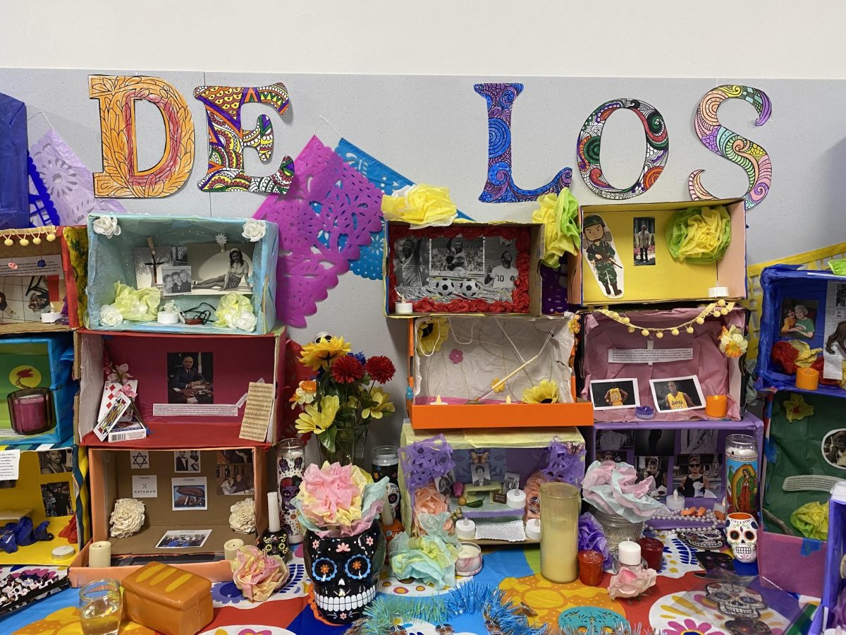 In the Spanish hallway, students made decorations that represent the celebration for the Day of the Dead. Each box was personally made by a student for a celebrity or a loved one that passed away. "[And for] each of their boxes, they needed to have pictures and items that loved one enjoyed," DeLia said.