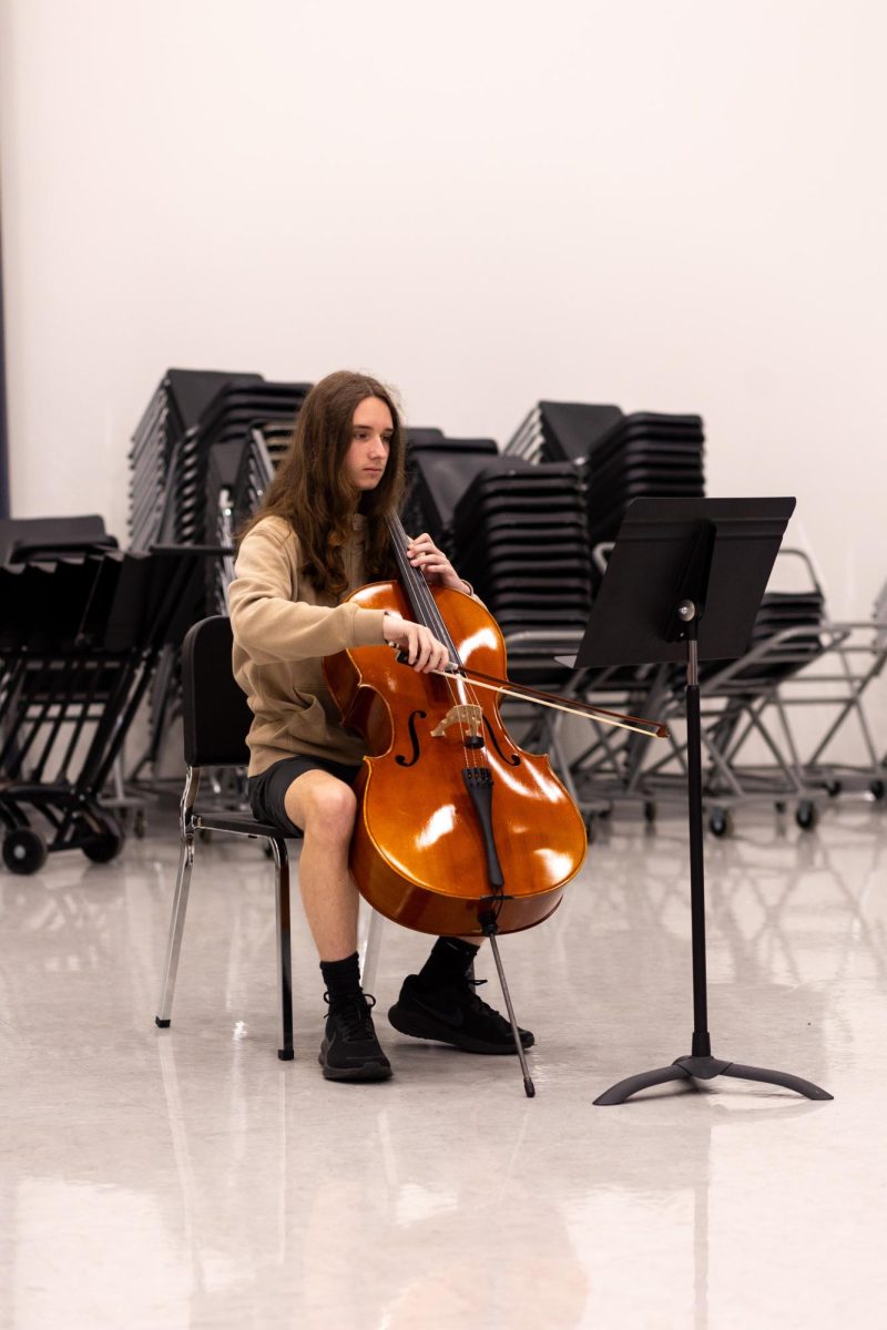 Gergo Szilagyi plays the chello. Szilagyi connects with his culture and past through music. "If we can’t speak
Hungarian, then we can’t pass
down our stories," Gergo Szilagyi (9) said.