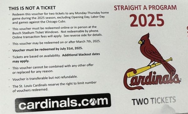 Cardinals vouchers are available in the front office.